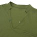 Mens Vintage Breathable Thin V-neck Solid Color Loose Casual Shirts with Chest Pocket