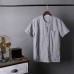 Mens Vintage Solid Color Tops Short Sleeve Casual Shirts