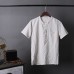 Mens Vintage Solid Color Tops Short Sleeve Casual Shirts