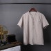 Mens Vintage Solid Color Tops Short Sleeve Casual Shirts