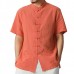 TWO-SIDED Mens Plus Size Casual Pure Color Chinese Style Frog Buttons Cotton Shirts