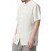 TWO-SIDED Mens Plus Size Casual Pure Color Chinese Style Frog Buttons Cotton Shirts
