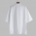 TWO-SIDED Mens Plus Size Casual Pure Color Chinese Style Frog Buttons Cotton Shirts