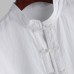 TWO-SIDED Mens Plus Size Casual Pure Color Chinese Style Frog Buttons Cotton Shirts