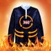 Men Winter Fleece Warm Fake Two Pieces Fashion Shirt Collar Thick Tops