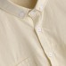TWO-SIDED Mens Big Size Solid Color Three Quarter Sleeve Turn Down Collar Cotton Shirts