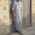 TWO-SIDED Mens Kaftan Vintage Loose V Neck Splits Long Dress Long Sleeve Tops Shirts