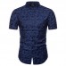 Summer Fashion Camo Printing Short Sleeve Band Collar Shirts for Men