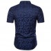Summer Fashion Camo Printing Short Sleeve Band Collar Shirts for Men