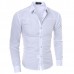 Mens Slim fit Pure Color S-3XL Long-sleeved Gingham Shirts