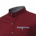 Casual Stylish Chest Pockets Slim Band Collar Button Up Designer Shirts for Men