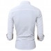 Mens Personality Contrast Color Casual Solid Color Slim Designer Shirt