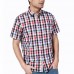 Mens Fashion Plaid Printing Short Sleeve Summer Casual Shirts