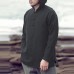 INCERUN Spring Autumn Mens Vintage Hooded Shirts Chinese Style Long Sleeve Tops