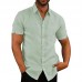 INCERUN Mens Causal Summer Collar Shirts Pocket Short Sleeve Tops