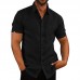 INCERUN Mens Causal Summer Collar Shirts Pocket Short Sleeve Tops