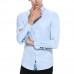 Mens Fashion Splice Spring Autumn Long Sleeve White Designer Shirts