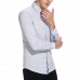 Mens Fashion Splice Spring Autumn Long Sleeve White Designer Shirts