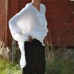 INCERUN Mens Vintage V Neck Splits Tunic Style Shirts Cotton Loose Draped Mid Long Tops