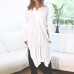 INCERUN Mens Vintage V Neck Splits Tunic Style Shirts Cotton Loose Draped Mid Long Tops