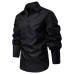 Men Irregular Pattern Lace Cuff Long Sleeve Shirts
