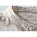 Mens Vintage Cotton Breathable Striped Loose Comfy Long Sleeve Casual Shirts