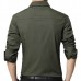 Mens Winter Thick Military Slim Cotton Button Decoration Velvet Warm Casual Shirt