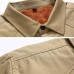 Mens Winter Thick Military Slim Cotton Button Decoration Velvet Warm Casual Shirt
