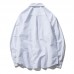 Mens Square Collar 100% Cotton Solid Color Long Sleeve Casual Shirts