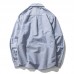 Mens Square Collar 100% Cotton Solid Color Long Sleeve Casual Shirts
