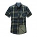 Summer Cotton Plaid Chest Pocket Short Sleeve Shirts for Men
