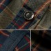 Summer Cotton Plaid Chest Pocket Short Sleeve Shirts for Men