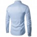 Mens Embroidery Personality Slant Blanket Irregular Hem long Sleeve Fashion Casual Shirts