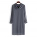 Mens Vintage Hooded Tunic Style Shirts Long Robe Tops