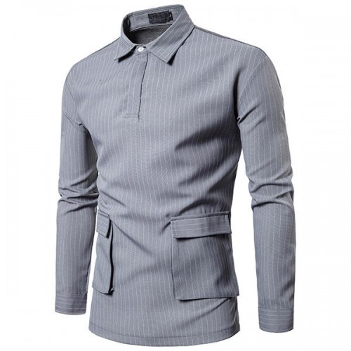 Vintage Stylish Fashion Stripe Printing Lapel Casual Shirts for Men Vintage Stylish Fashion Stripe Printing Lapel Casual Shirts for Men