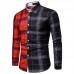 Men Plaid Patchwork Long Sleeve Shirts