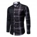 Men Plaid Patchwork Long Sleeve Shirts