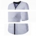 Mens Summer Contrast Color Splice V Neck Short Sleeve Tops Shirts
