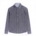 Mens Fashion Striped Long Sleeve Cotton Square Collar Casual Shirts