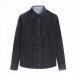 Mens Fashion Striped Long Sleeve Cotton Square Collar Casual Shirts