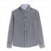 Mens Fashion Striped Long Sleeve Cotton Square Collar Casual Shirts