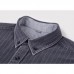 Mens Fashion Striped Long Sleeve Cotton Square Collar Casual Shirts
