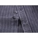 Mens Fashion Striped Long Sleeve Cotton Square Collar Casual Shirts