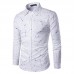 Mens Fashion Printing Design Turn Down Collar Long Sleeve Casual Shirts