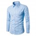 Mens Fashion Printing Design Turn Down Collar Long Sleeve Casual Shirts