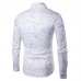 Mens Fashion Printing Design Turn Down Collar Long Sleeve Casual Shirts