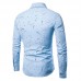 Mens Fashion Printing Design Turn Down Collar Long Sleeve Casual Shirts