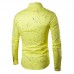 Mens Fashion Printing Design Turn Down Collar Long Sleeve Casual Shirts