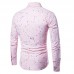 Mens Fashion Printing Design Turn Down Collar Long Sleeve Casual Shirts