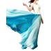 Bohemian Chiffon Contrast Color Patchwork Elastic Waist Pleated Maxi Skirts For Women